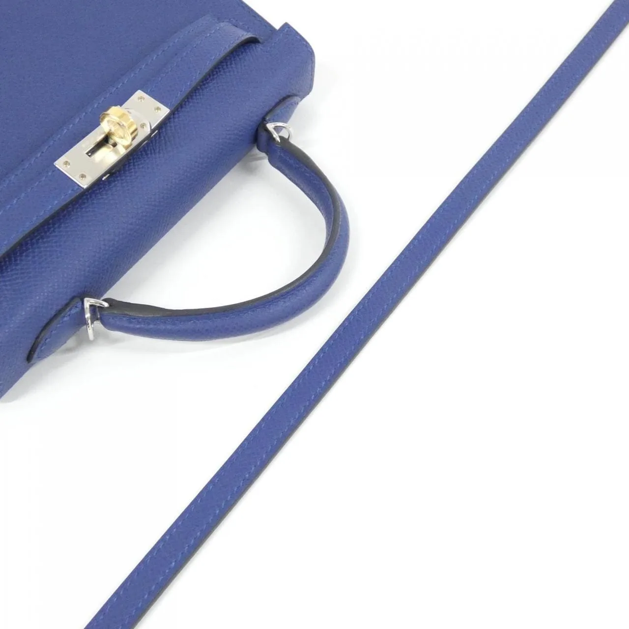 HERMES Kelly 086478CT Handbag Lambskin Blue Lambskin Unused - Thumbnail 4