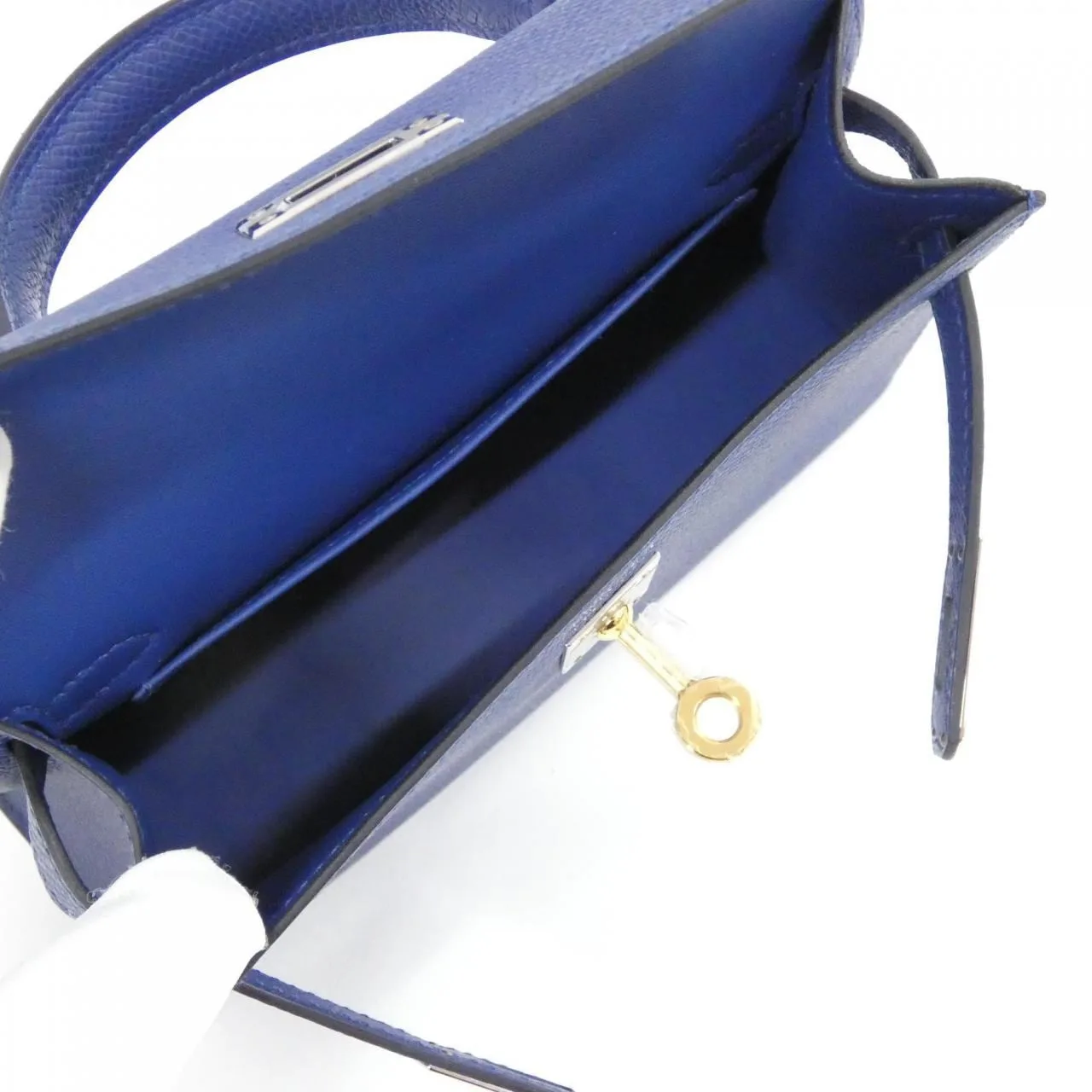 HERMES Kelly 086478CT Handbag Lambskin Blue Lambskin Unused - Thumbnail 5