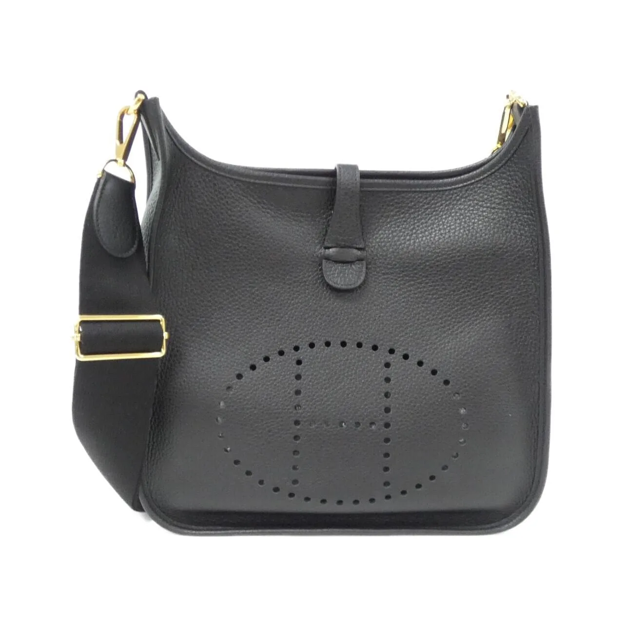 HERMES Evelyne 056277CC Shoulder Clemence Black