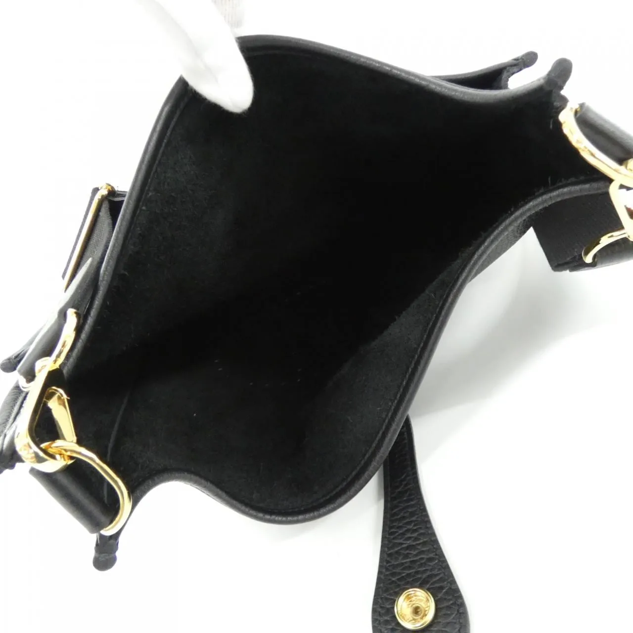 HERMES Evelyne 056277CC Shoulder Clemence Black Clemence Leather Rank A - Thumbnail 8