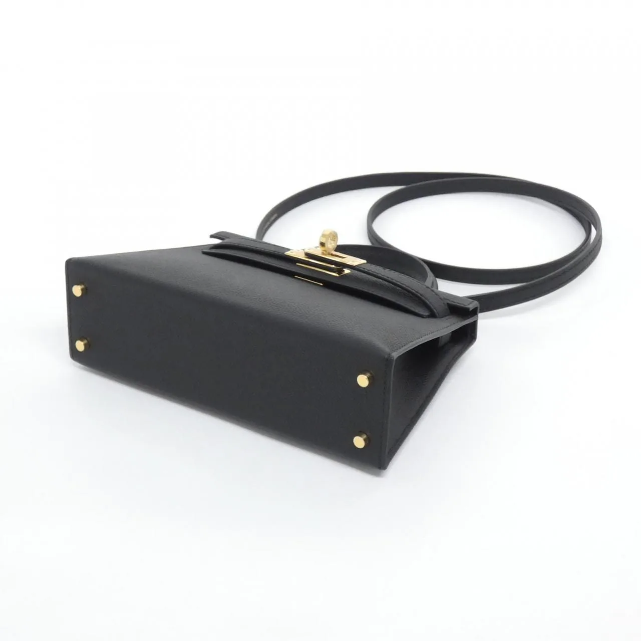 HERMES Kelly 071302CC Handbag Epsom Black Epsom Leather Rank A - Thumbnail 3