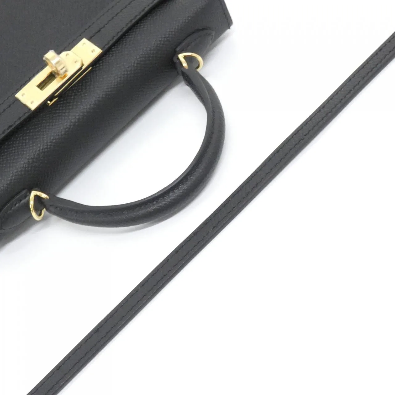 HERMES Kelly 071302CC Handbag Epsom Black Epsom Leather Rank A - Thumbnail 4