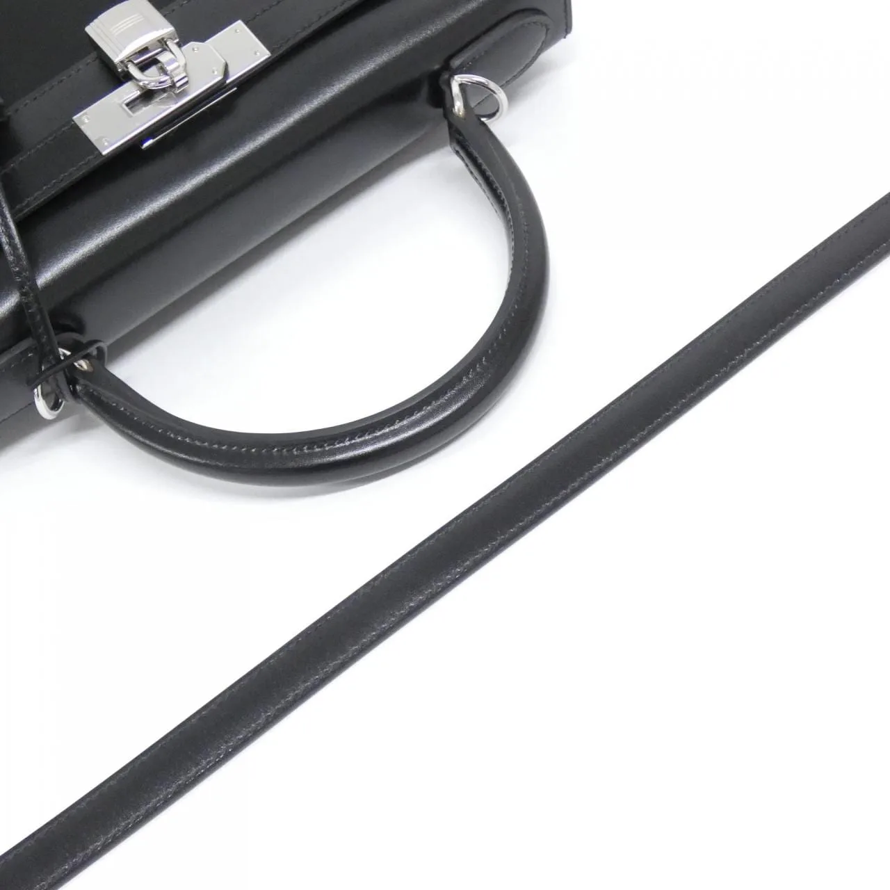 HERMES Kelly 012545CK Handbag Box Calf Black Box Calf Leather Unused - Thumbnail 5