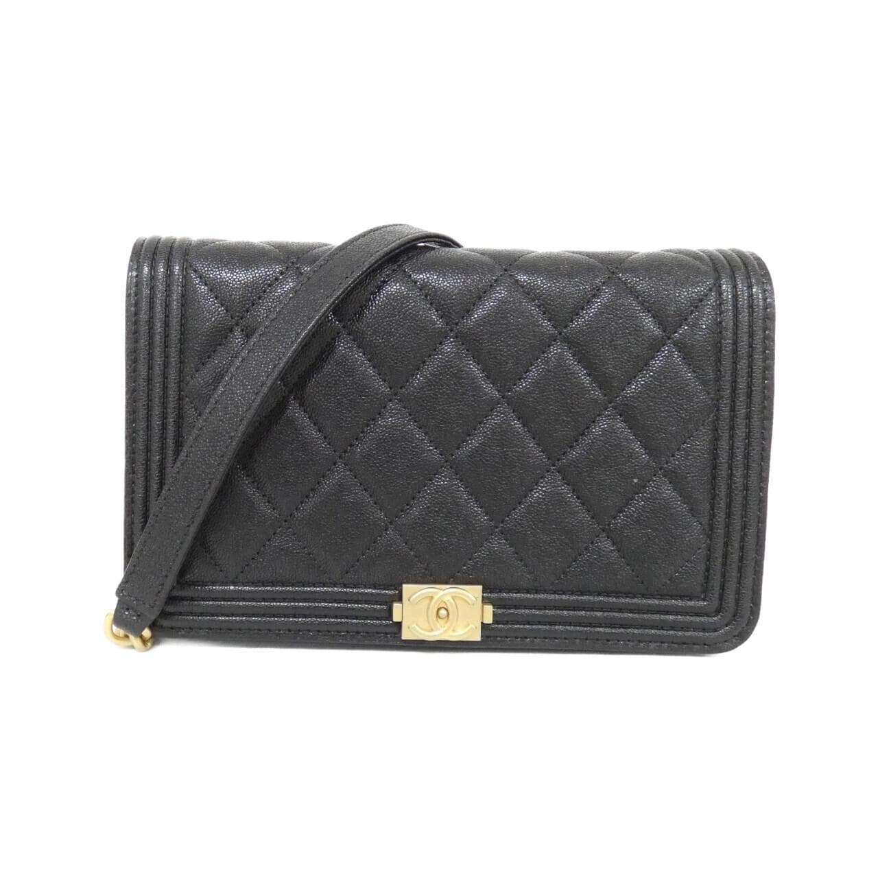 CHANEL Boy Chanel 81969 銀包 荔枝紋牛皮