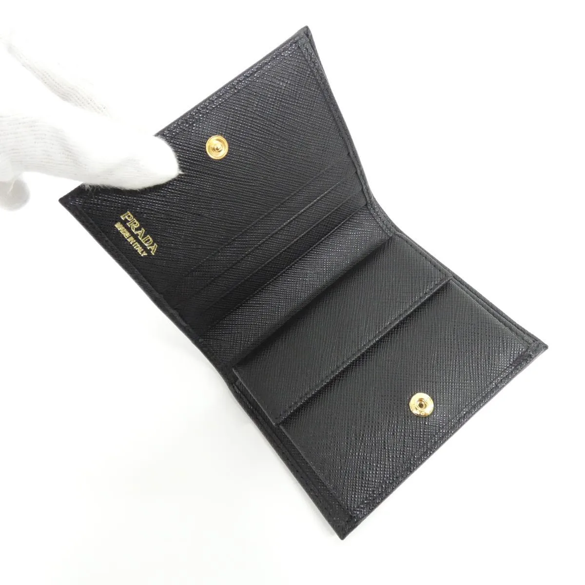 PRADA 1MV204 Wallet 黑色 新品 - 縮圖 4