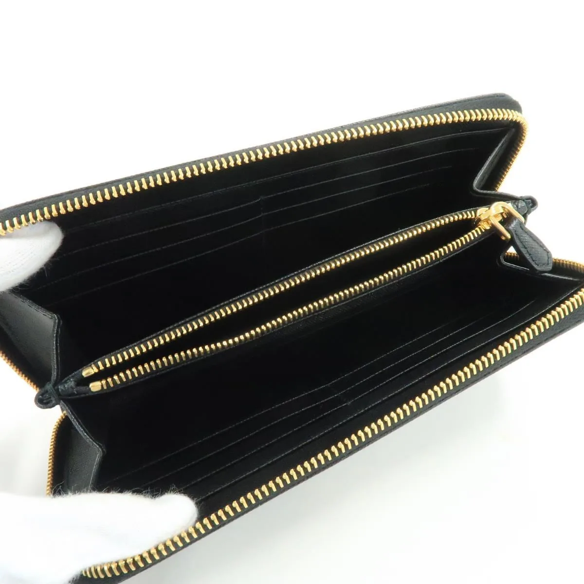 PRADA 1ML506 Wallet 黑色 新品 - 縮圖 5