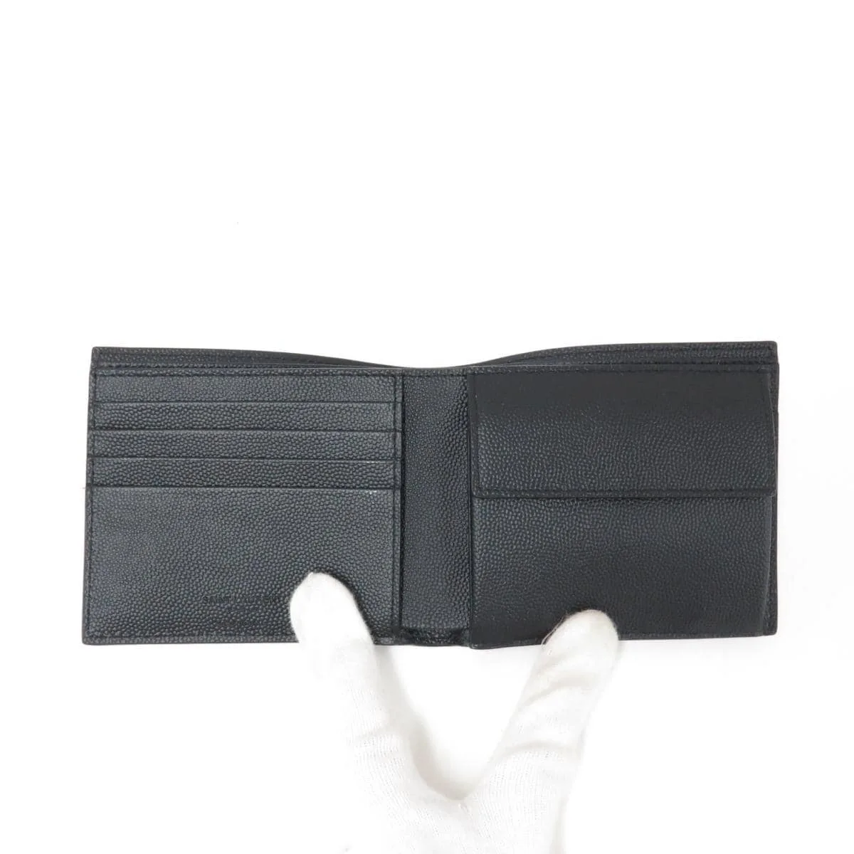 SAINT LAURENT 396303 BTY0N Wallet 黑色 新品 - 縮圖 4