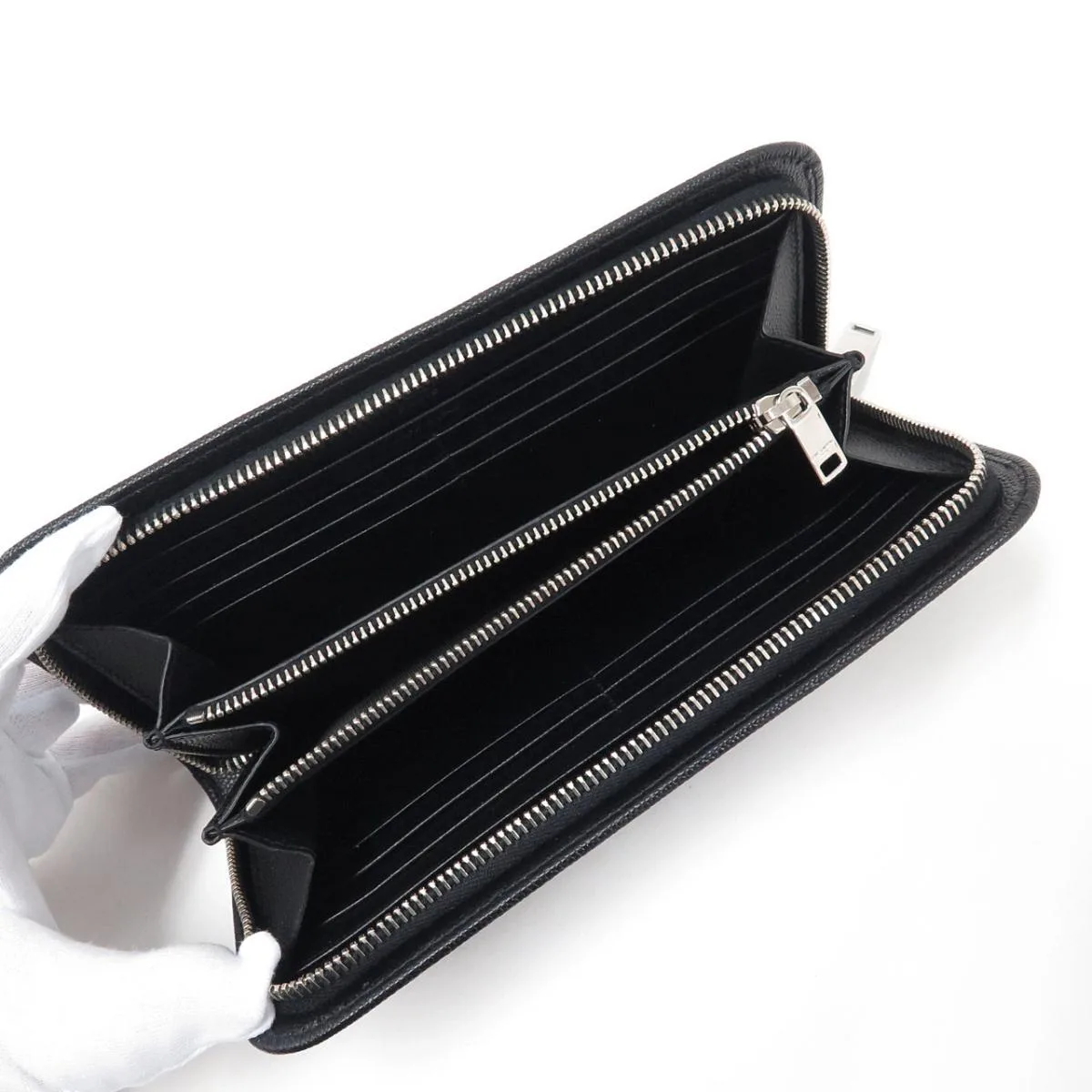SAINT LAURENT 534290 BTY0N Wallet 黑色 新品 - 縮圖 4