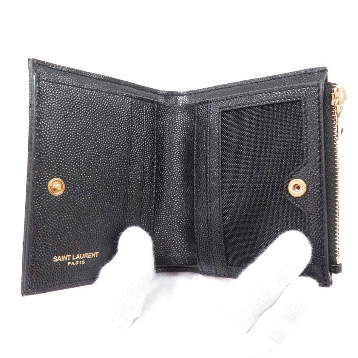 SAINT LAURENT 575879 BOW01 Wallet 黑色 新品 - 縮圖 4