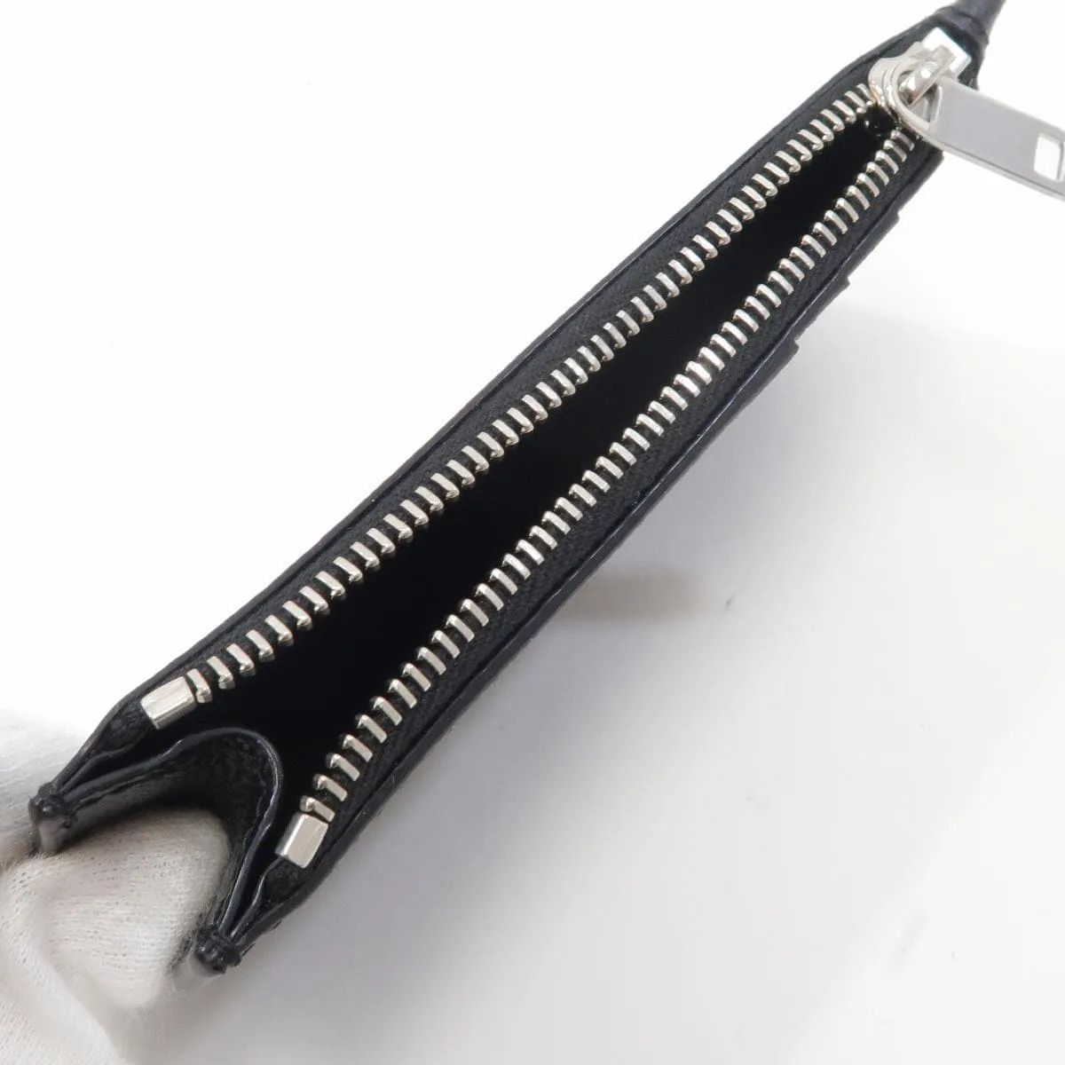 SAINT LAURENT 609362 BTY0N Coin Case 黑色 新品 - 縮圖 3