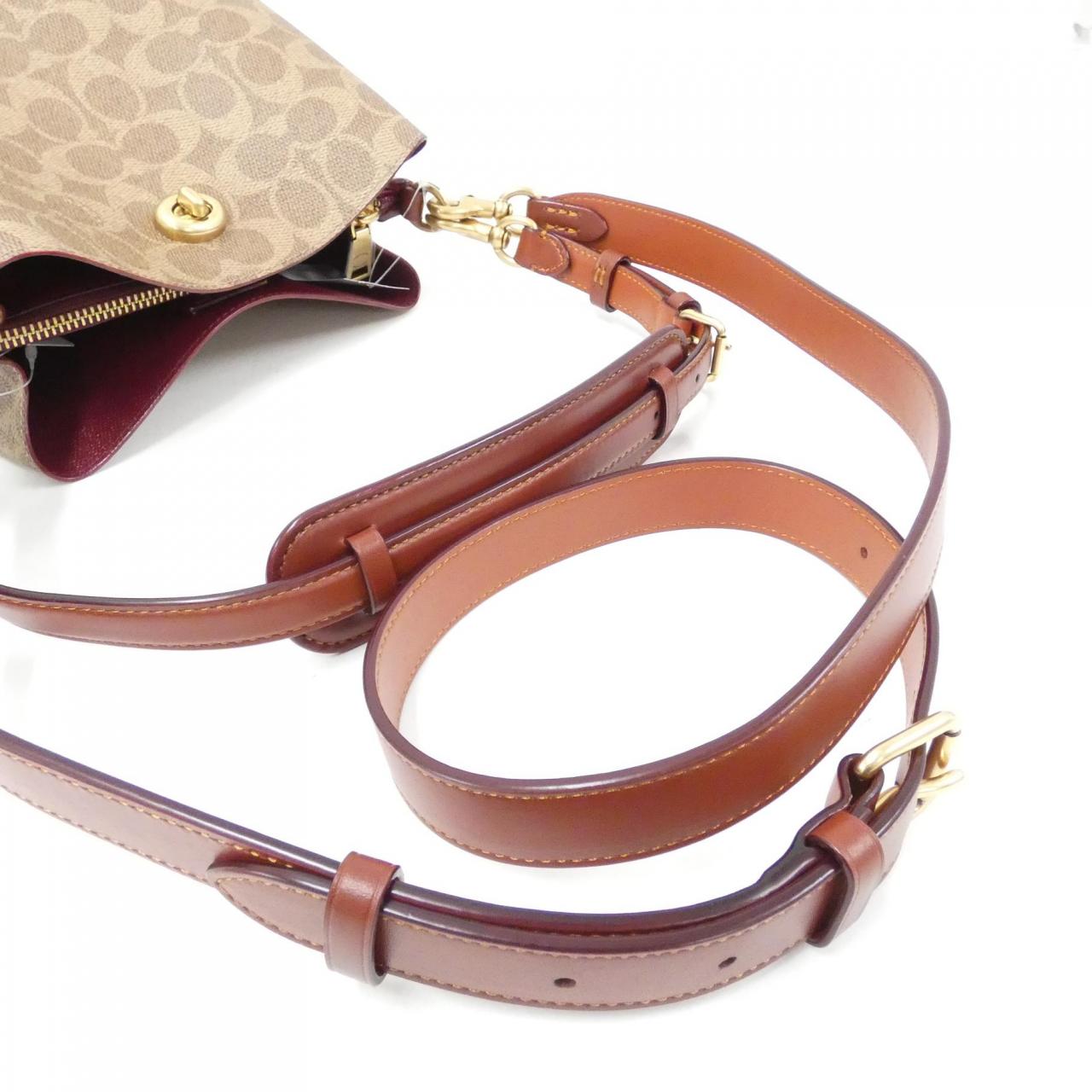 COACH C3890 Shoulder Bag Canvas Black Canvas - Thumbnail 5