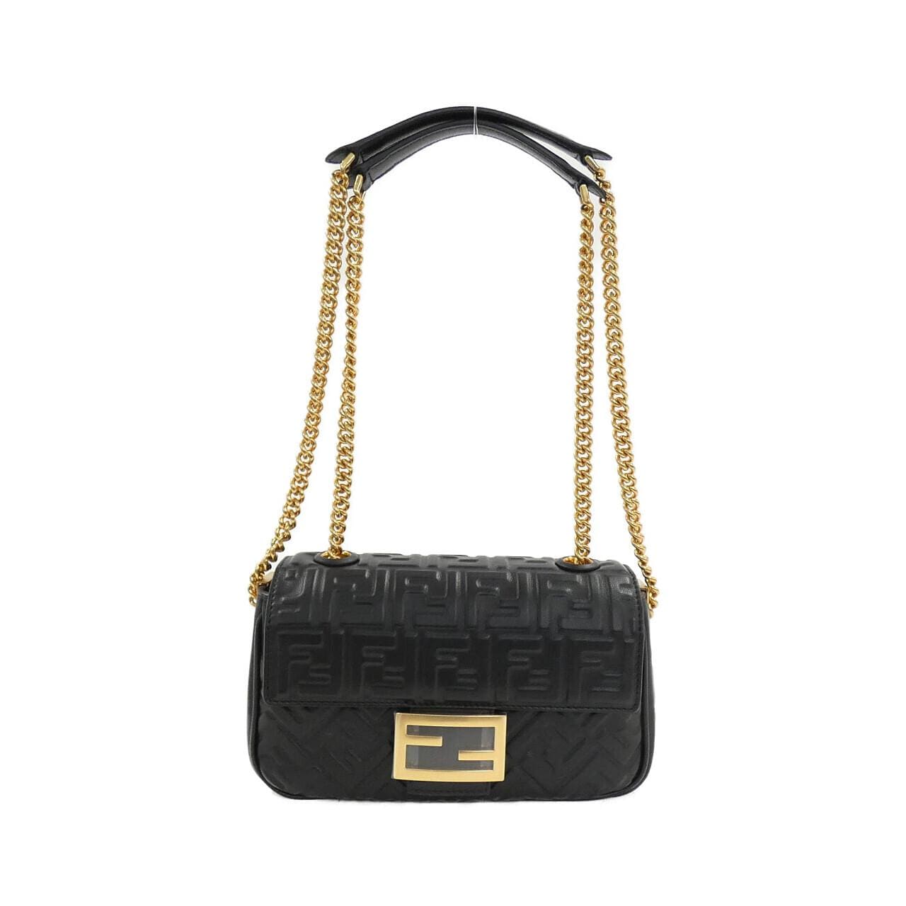 FENDI Baguette 8BR793 AH9C Shoulder Lambskin Black