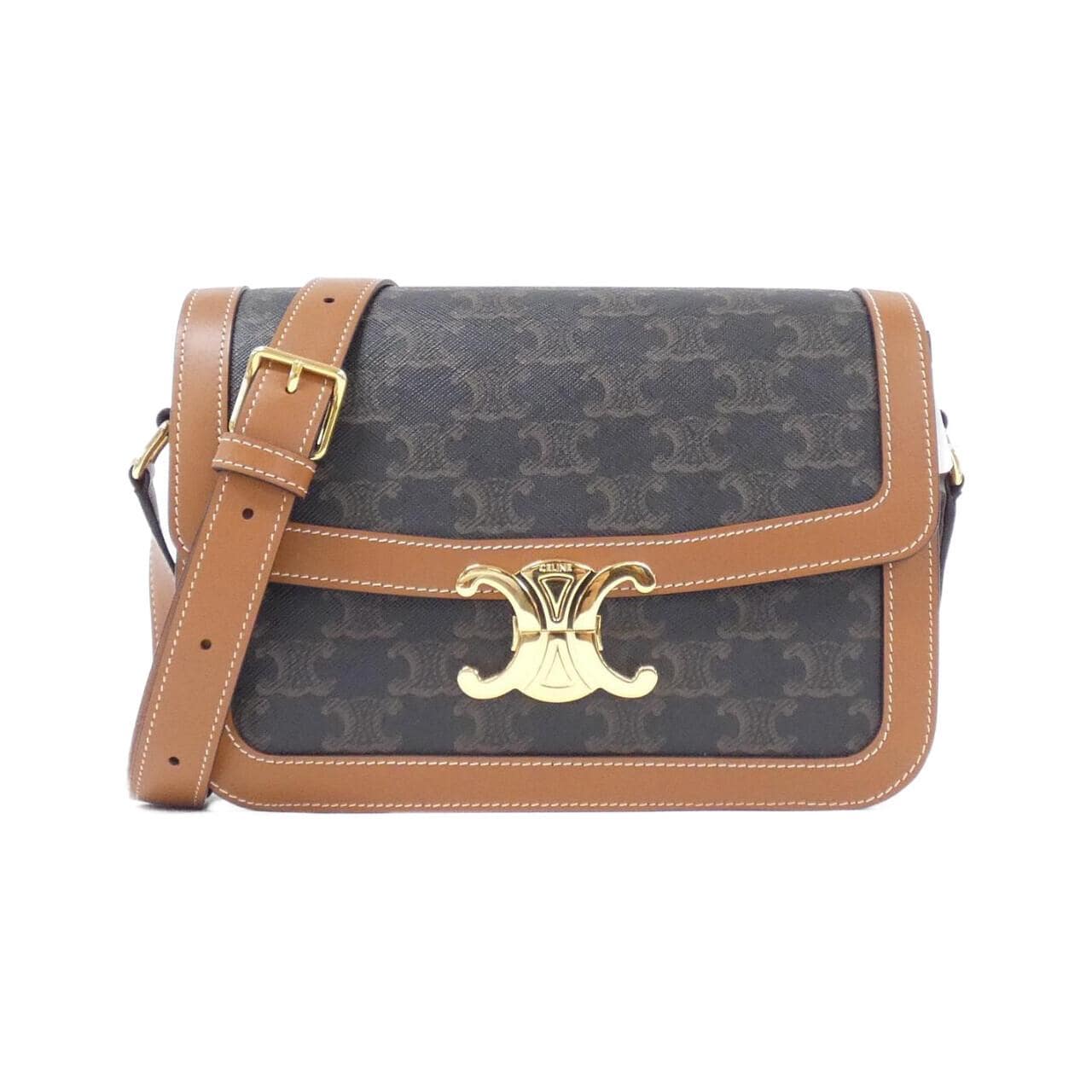 CELINE Triomphe 191242BZ4 Shoulder Bag Canvas Black