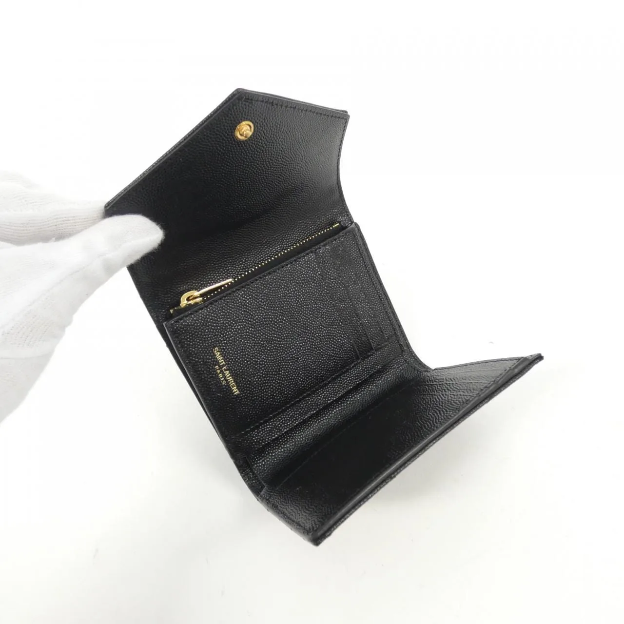 SAINT LAURENT 403943 BOW01 Wallet Black New - Thumbnail 4