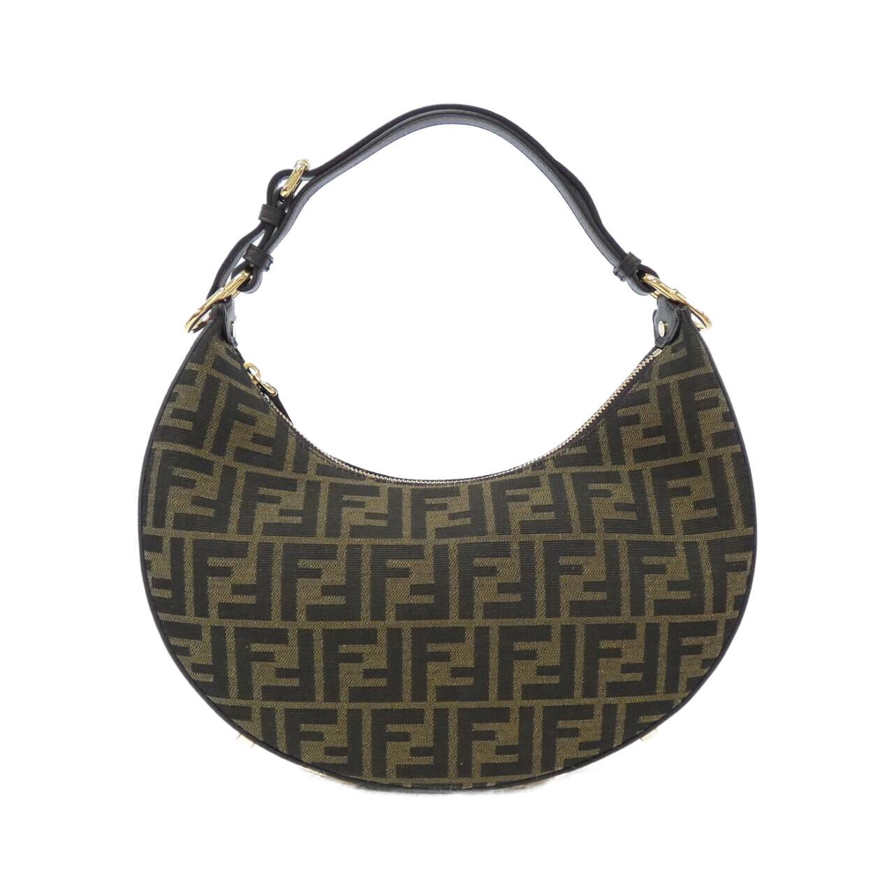 FENDI Baguette 8BR798 ALP3 Shoulder Canvas Black