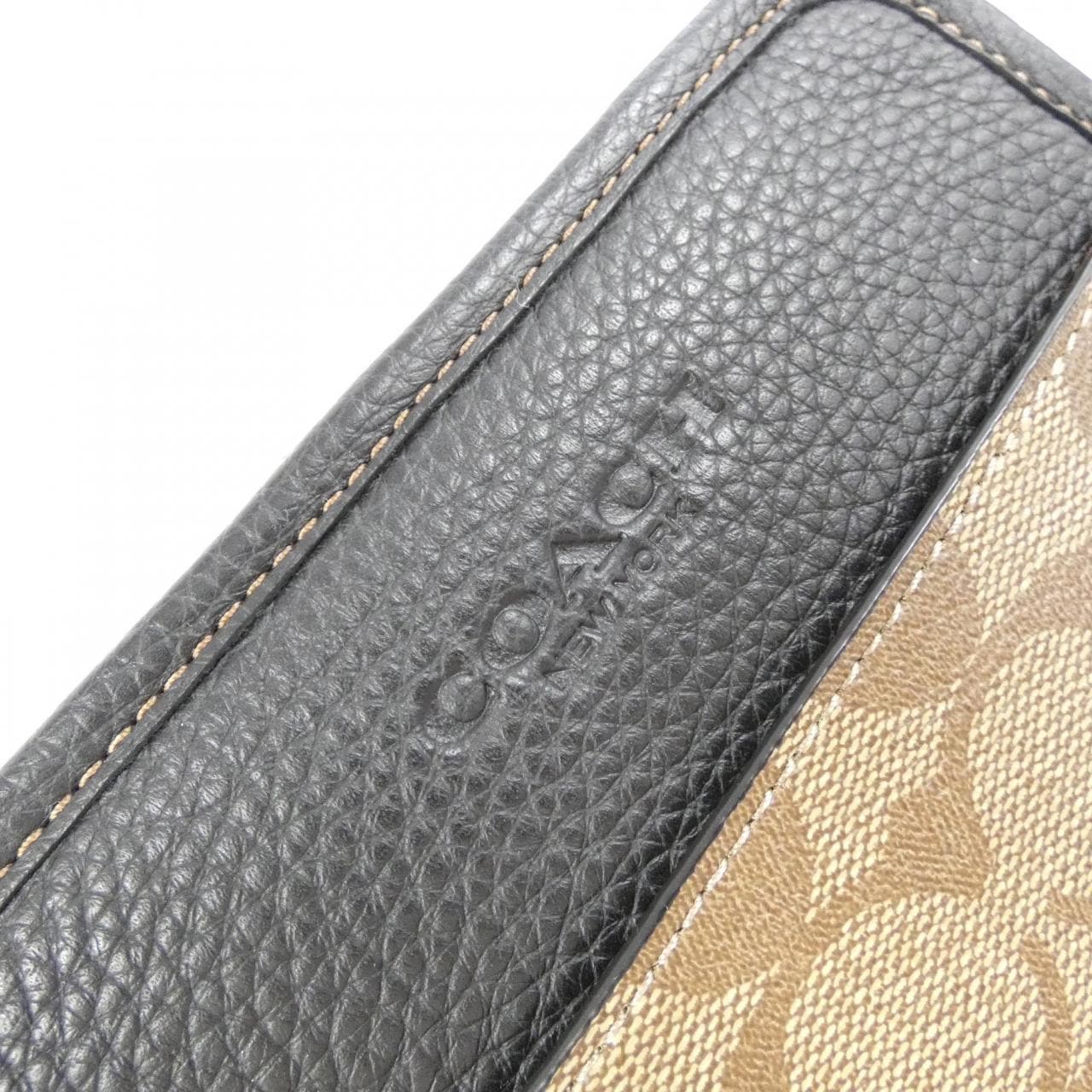 COACH CC090 Shoulder Bag Canvas Black Canvas - Thumbnail 4