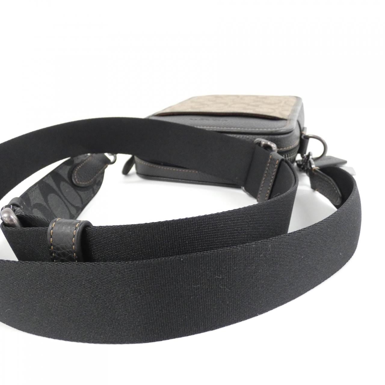 COACH CC090 Shoulder Bag Canvas Black Canvas - Thumbnail 5