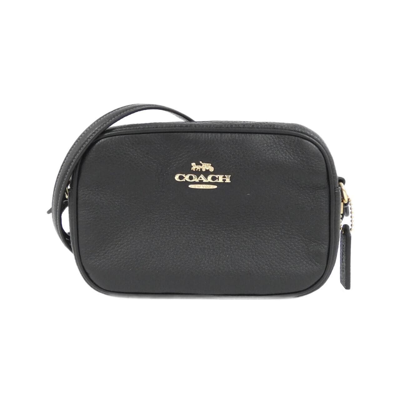 COACH CQ875 Shoulder Bag Leather Black