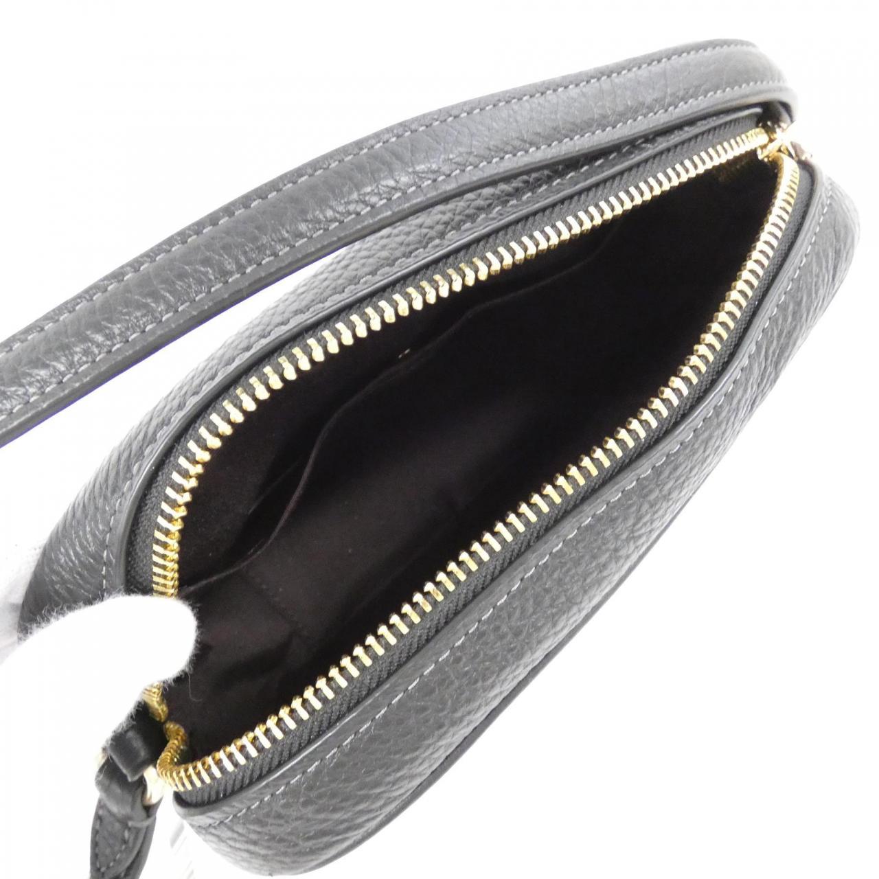 COACH CQ875 Shoulder Bag Leather Black Leather - Thumbnail 6