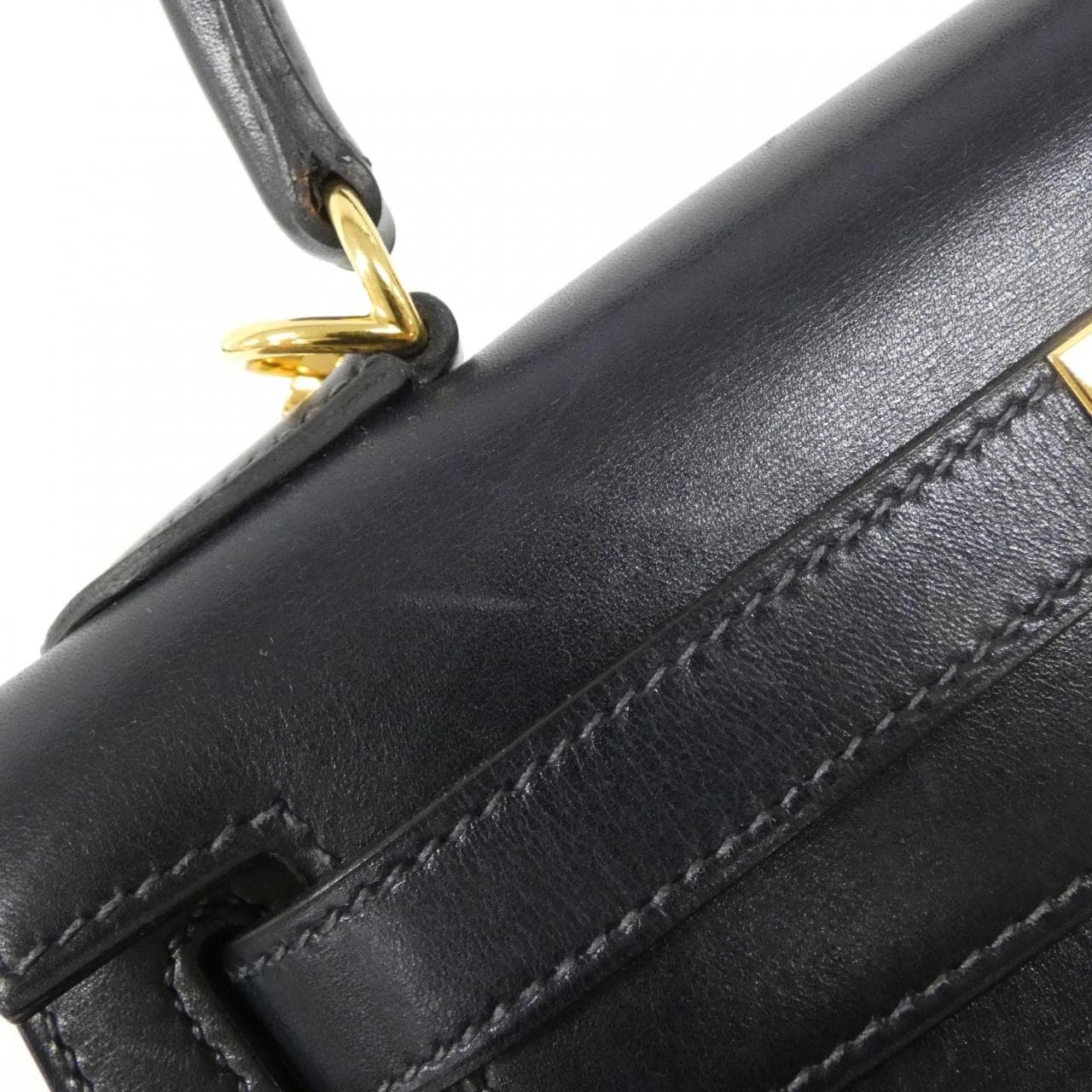 HERMES HERMÈS Kelly 001848CC Bag Box Calf Navy Box Calf Leather - Thumbnail 4