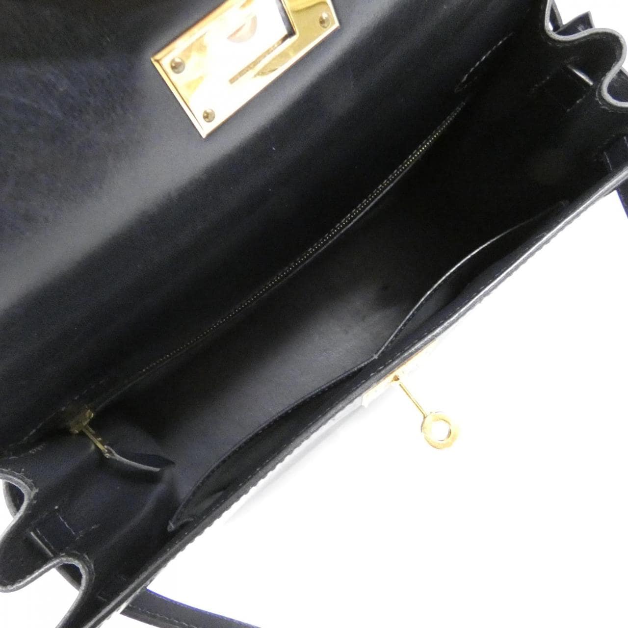 HERMES HERMÈS Kelly 001848CC Bag Box Calf Navy Box Calf Leather - Thumbnail 8