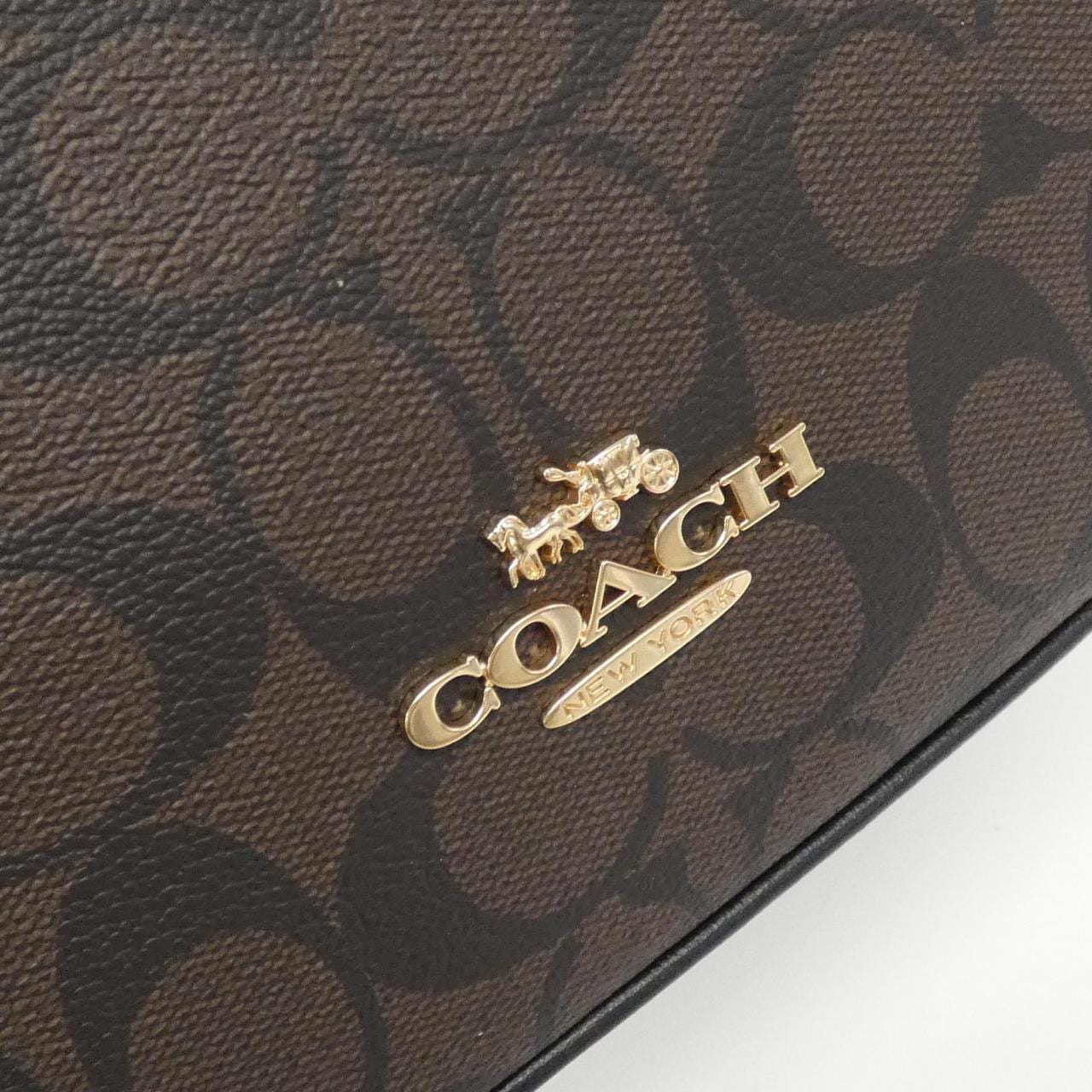 COACH CU959 Shoulder Bag Canvas 黑色 帆布 新品 - 縮圖 4