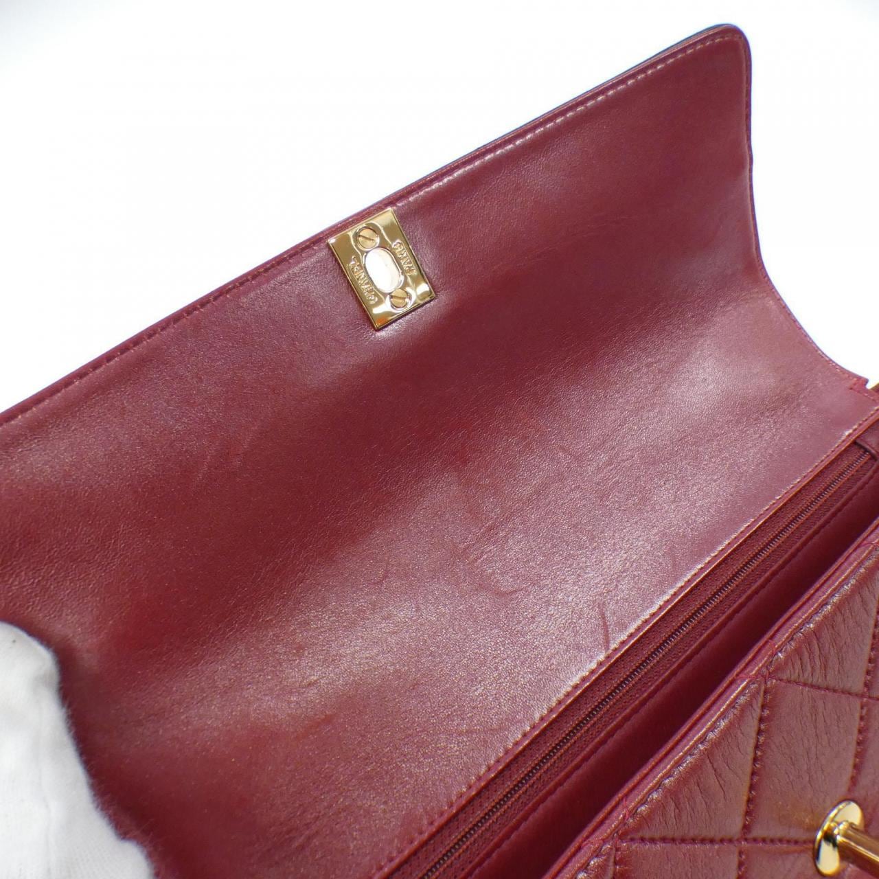 CHANEL Shoulder Bag Lambskin 黑色 羊皮 中古品A - 縮圖 10