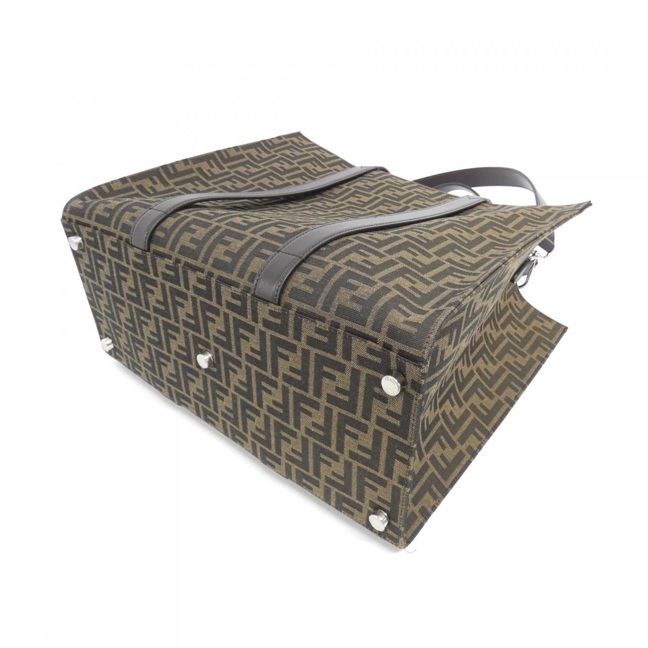 FENDI Baguette 7VA390 AG0M Tote Canvas Black Canvas - Thumbnail 2