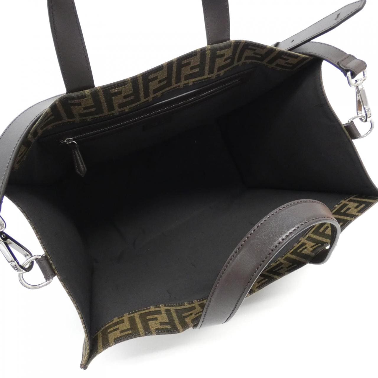 FENDI Baguette 7VA390 AG0M Tote Canvas Black Canvas - Thumbnail 4