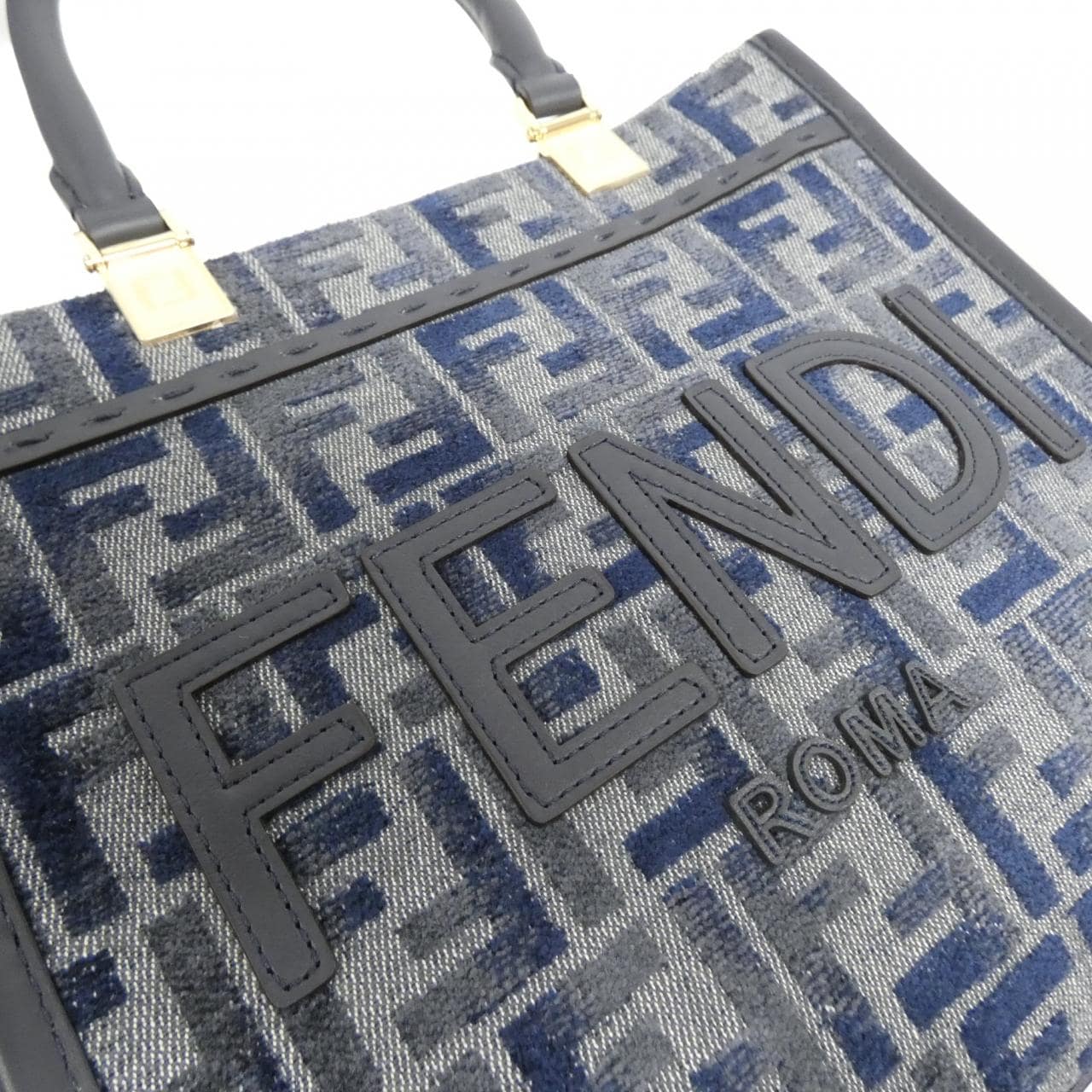 FENDI Sunshine Shopper 8BH394 ASU0 Handbag Canvas 黑色 帆布 新品 - 縮圖 4