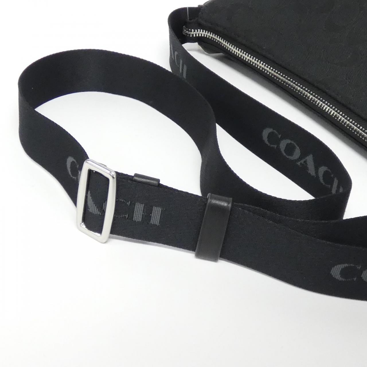 COACH CT822 Shoulder Bag Canvas Black Canvas - Thumbnail 5