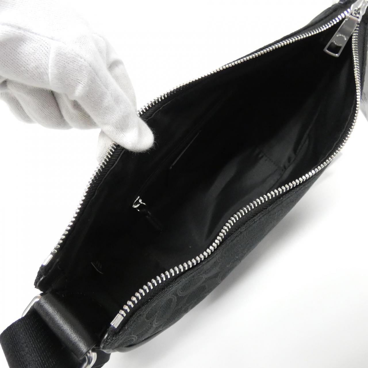 COACH CT822 Shoulder Bag Canvas Black Canvas - Thumbnail 6