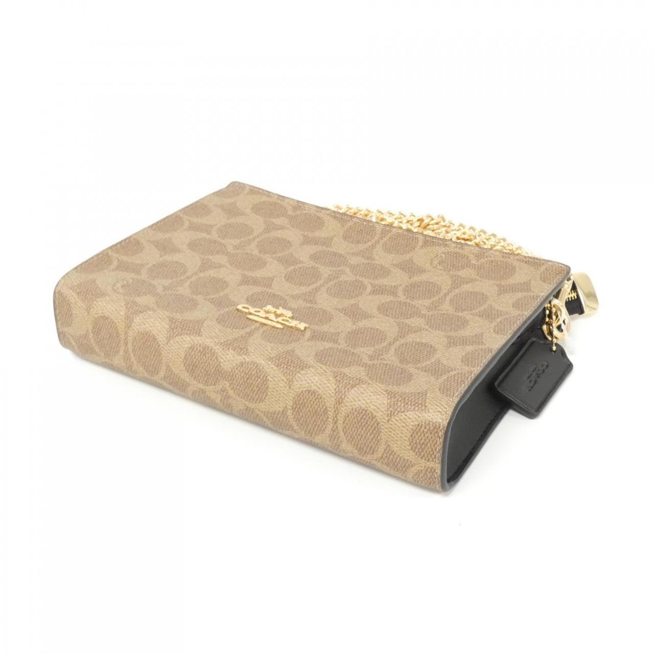 COACH CW204 Shoulder Bag Canvas Black Canvas - Thumbnail 3