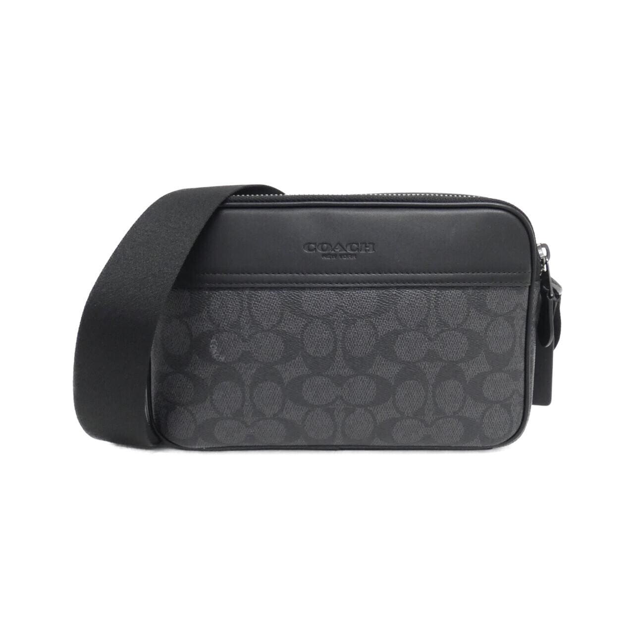 COACH CV921 Shoulder Bag Canvas Black