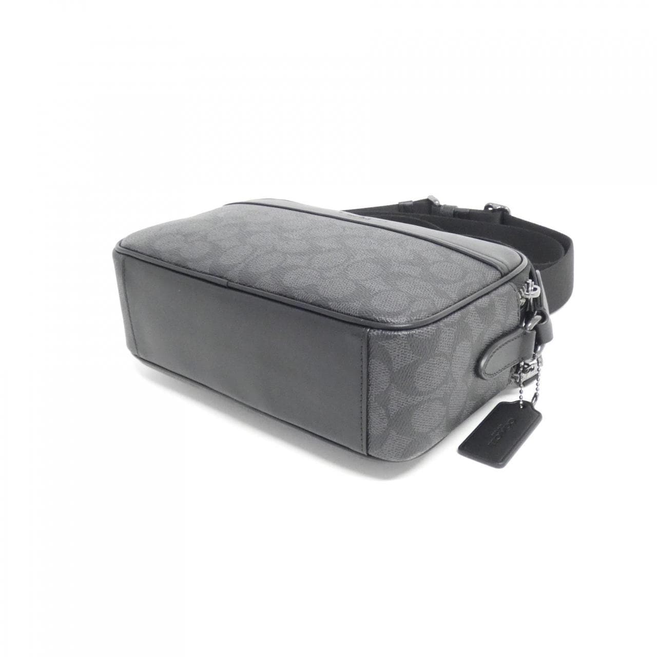 COACH CV921 Shoulder Bag Canvas Black Canvas - Thumbnail 3