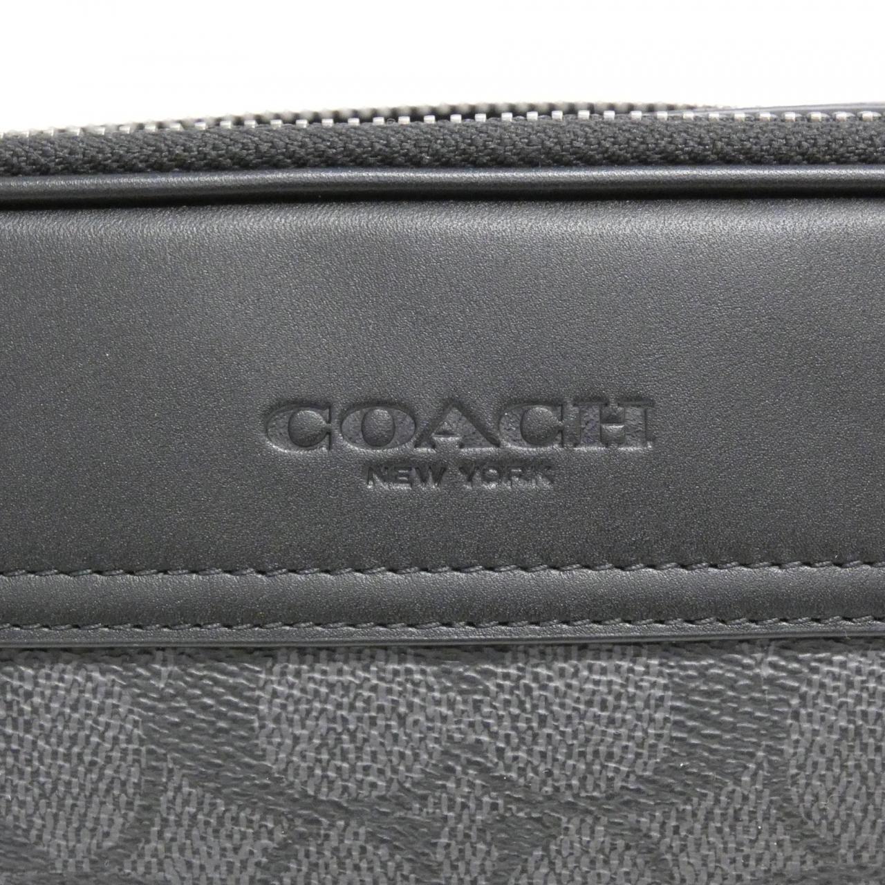 COACH CV921 Shoulder Bag Canvas Black Canvas - Thumbnail 4