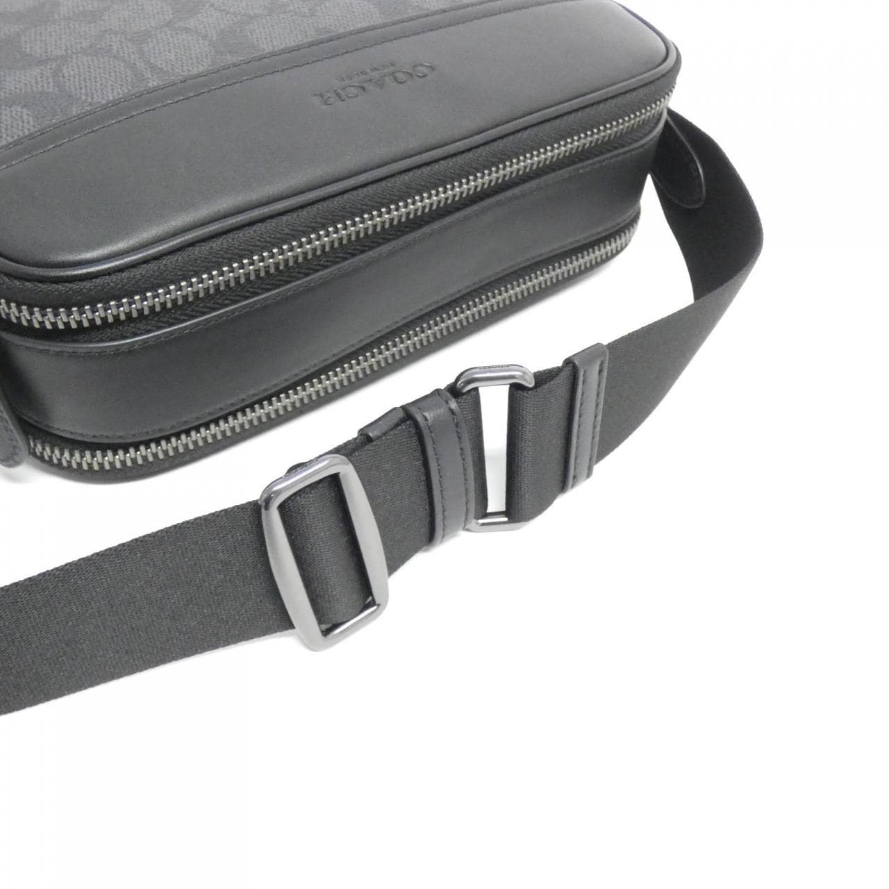 COACH CV921 Shoulder Bag Canvas Black Canvas - Thumbnail 5