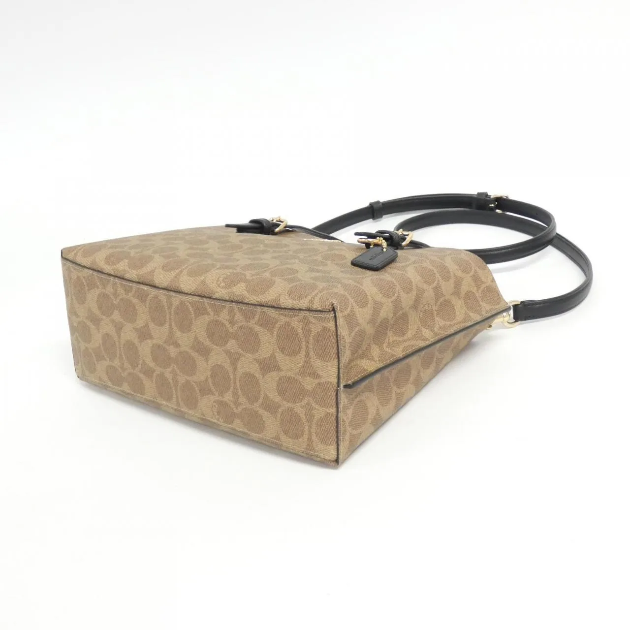 COACH CV965 Handbag Canvas Black Canvas - Thumbnail 3