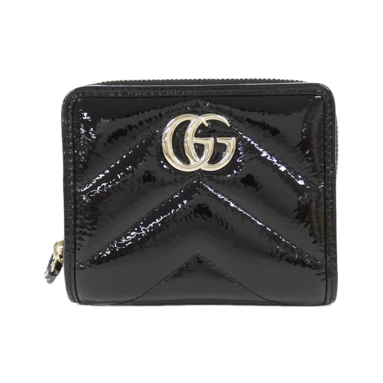 GUCCI 795520 AADQB Wallet Patent Leather Black