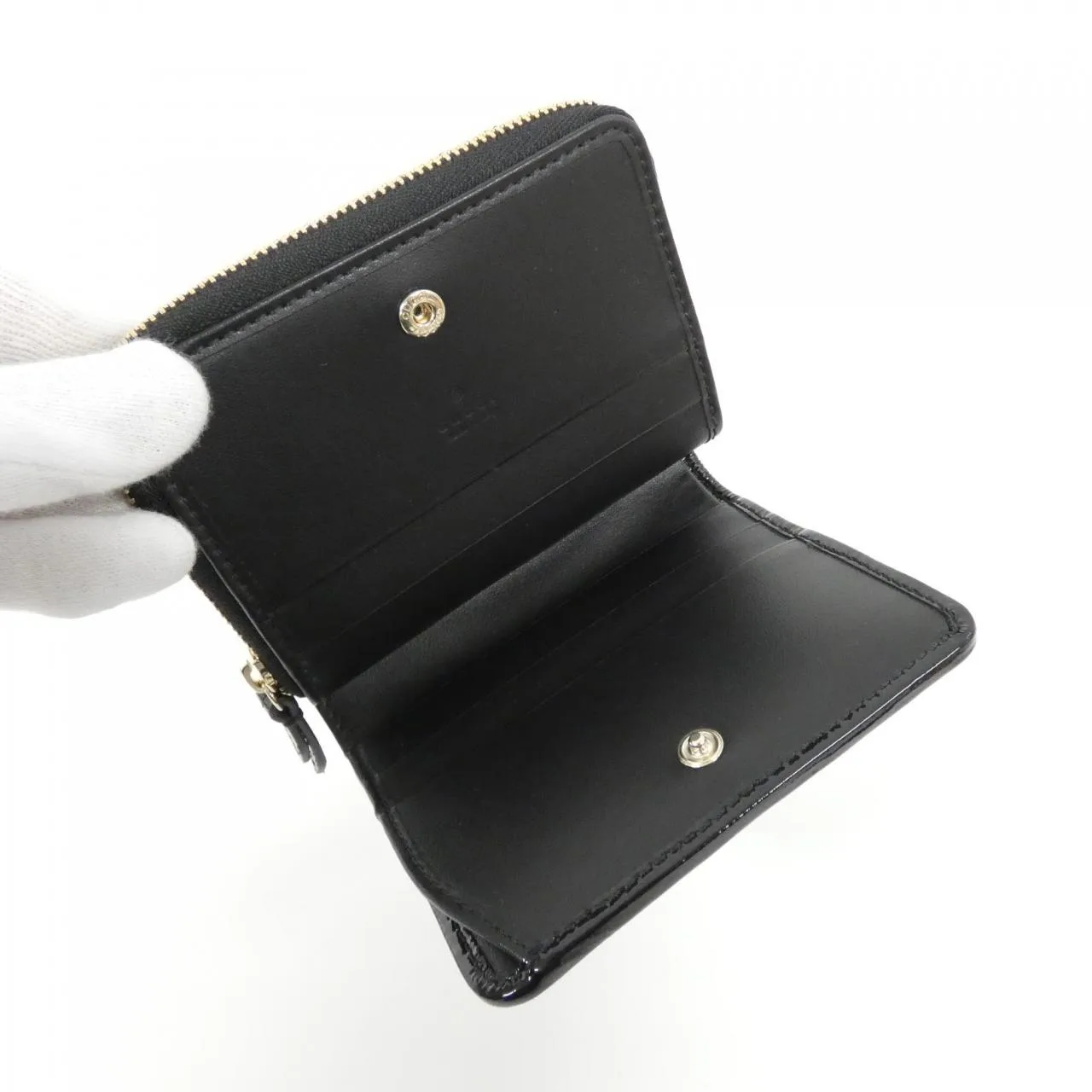 GUCCI 795520 AADQB Wallet Patent Leather 黑色 漆皮 新品 - 縮圖 4