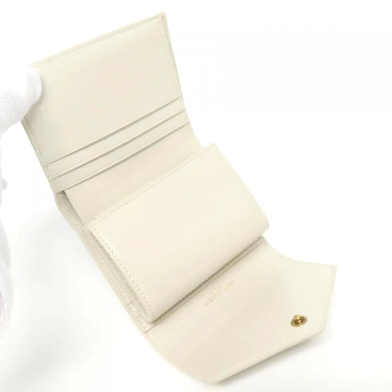 SAINT LAURENT 742984 AAB4K Wallet Lambskin 黑色 羊皮 新品 - 縮圖 4