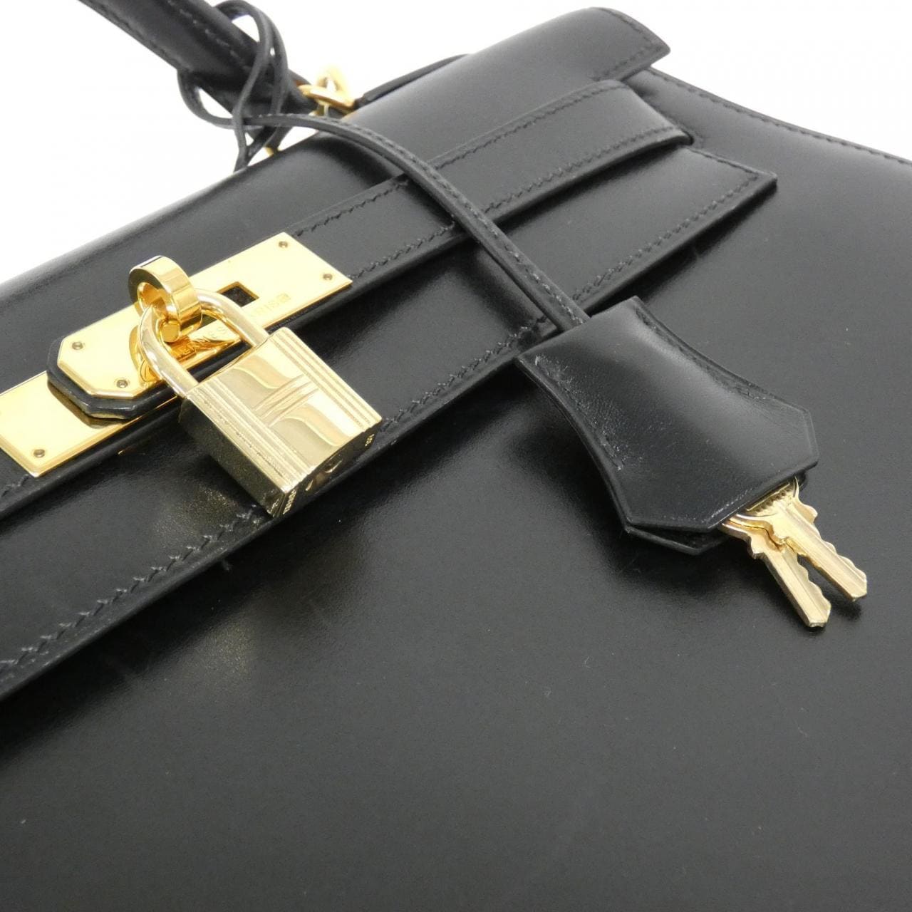 HERMES HERMÈS Kelly 001858CC Bag Box Calf Black Box Calf Leather - Thumbnail 4