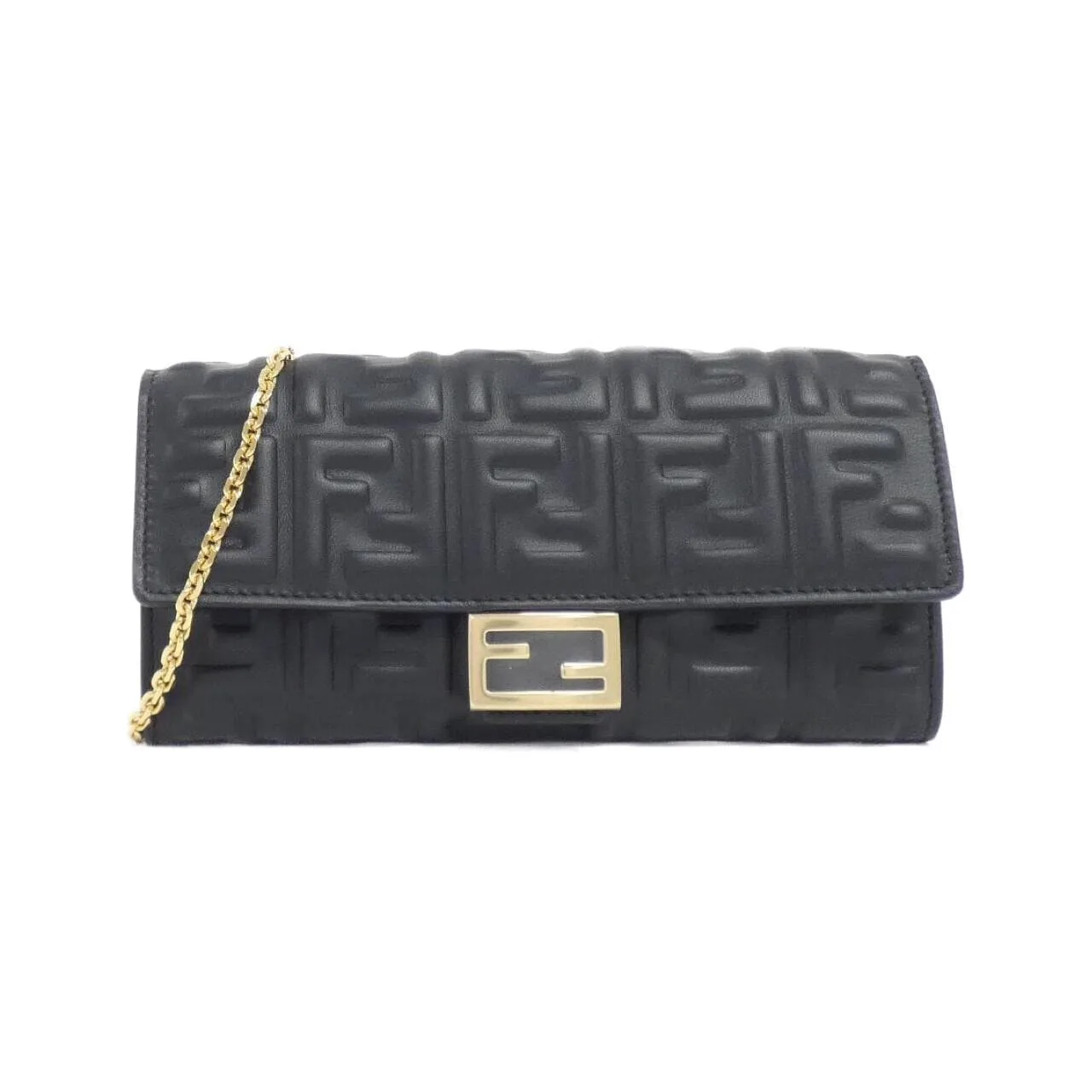 FENDI Baguette 8M0365 AAJD Wallet Lambskin Black