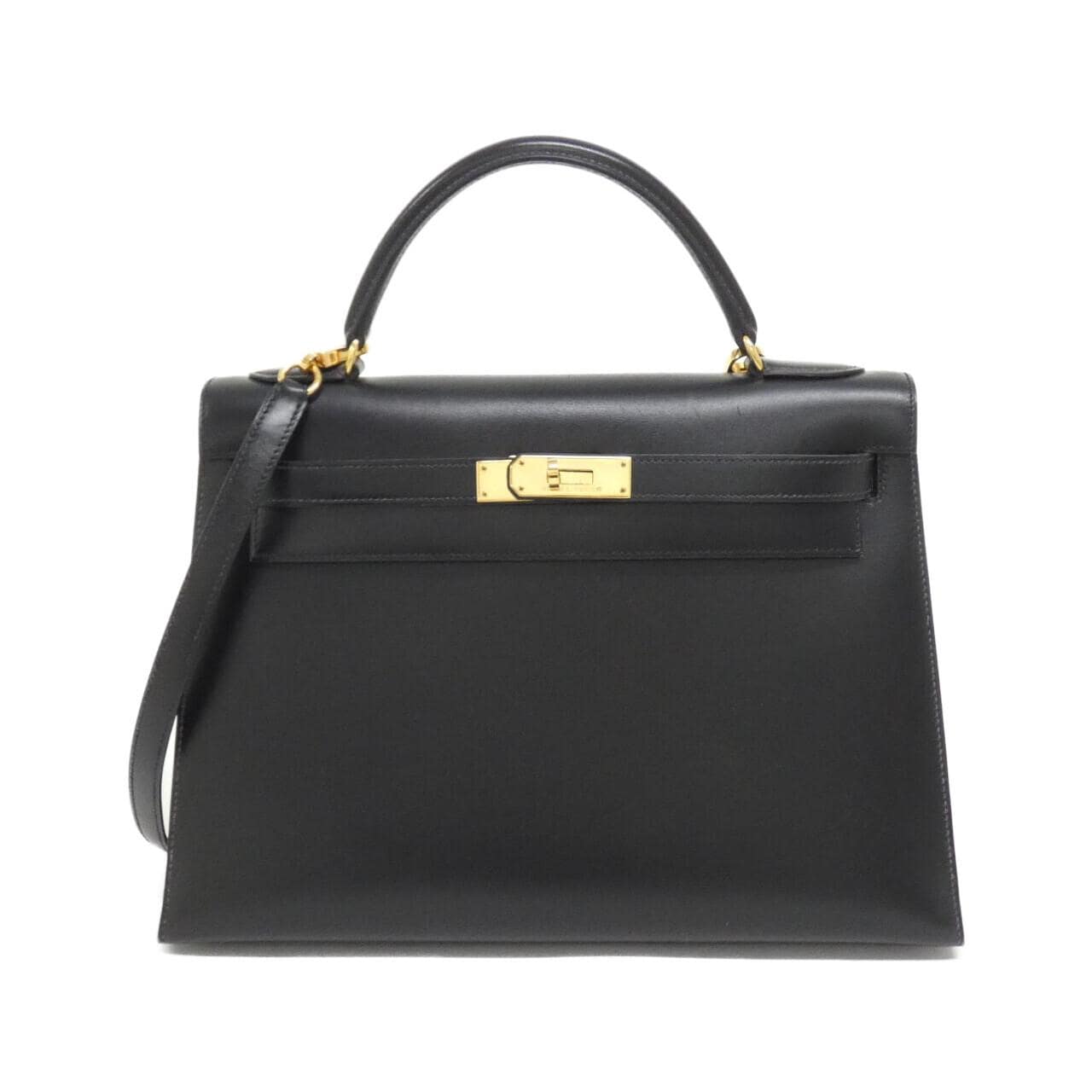 HERMES HERMÈS Kelly 001858CC Bag Box Calf Black