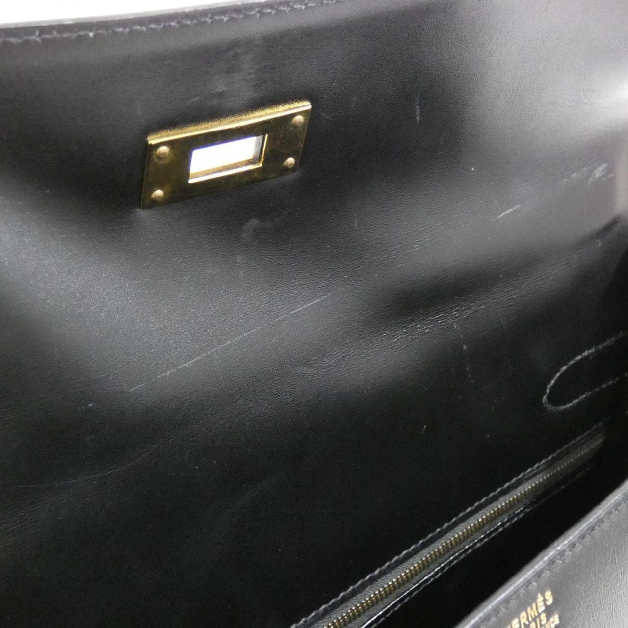 HERMES HERMÈS Kelly 001858CC Bag Box Calf Black Box Calf Leather - Thumbnail 9