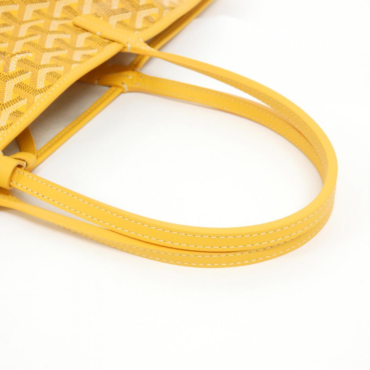 GOYARD Saint Louis AMA LOUIS PM Bag Canvas 黃色 帆布 中古品A - 縮圖 4