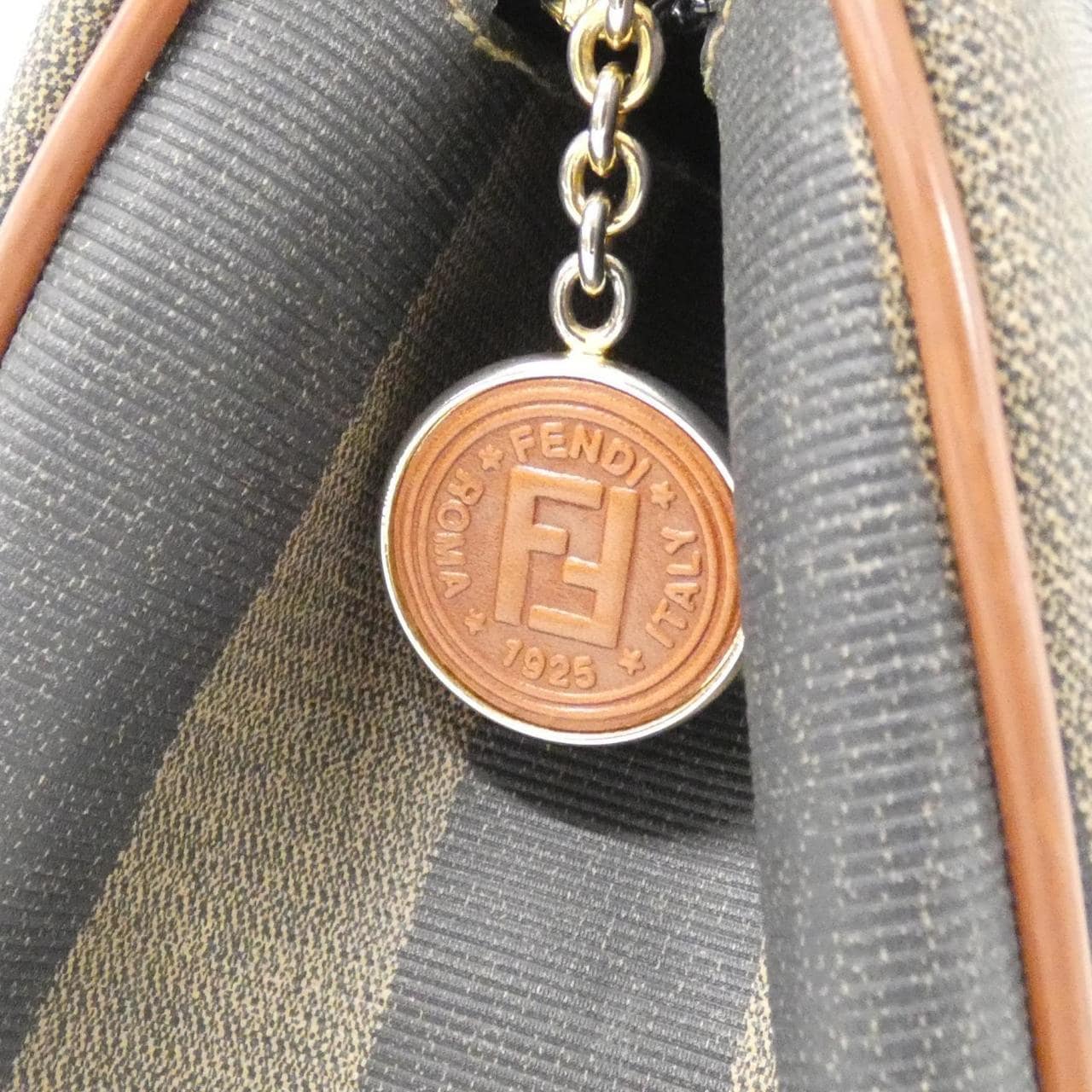 FENDI 14107 Handbag Canvas Brown Canvas - Thumbnail 3