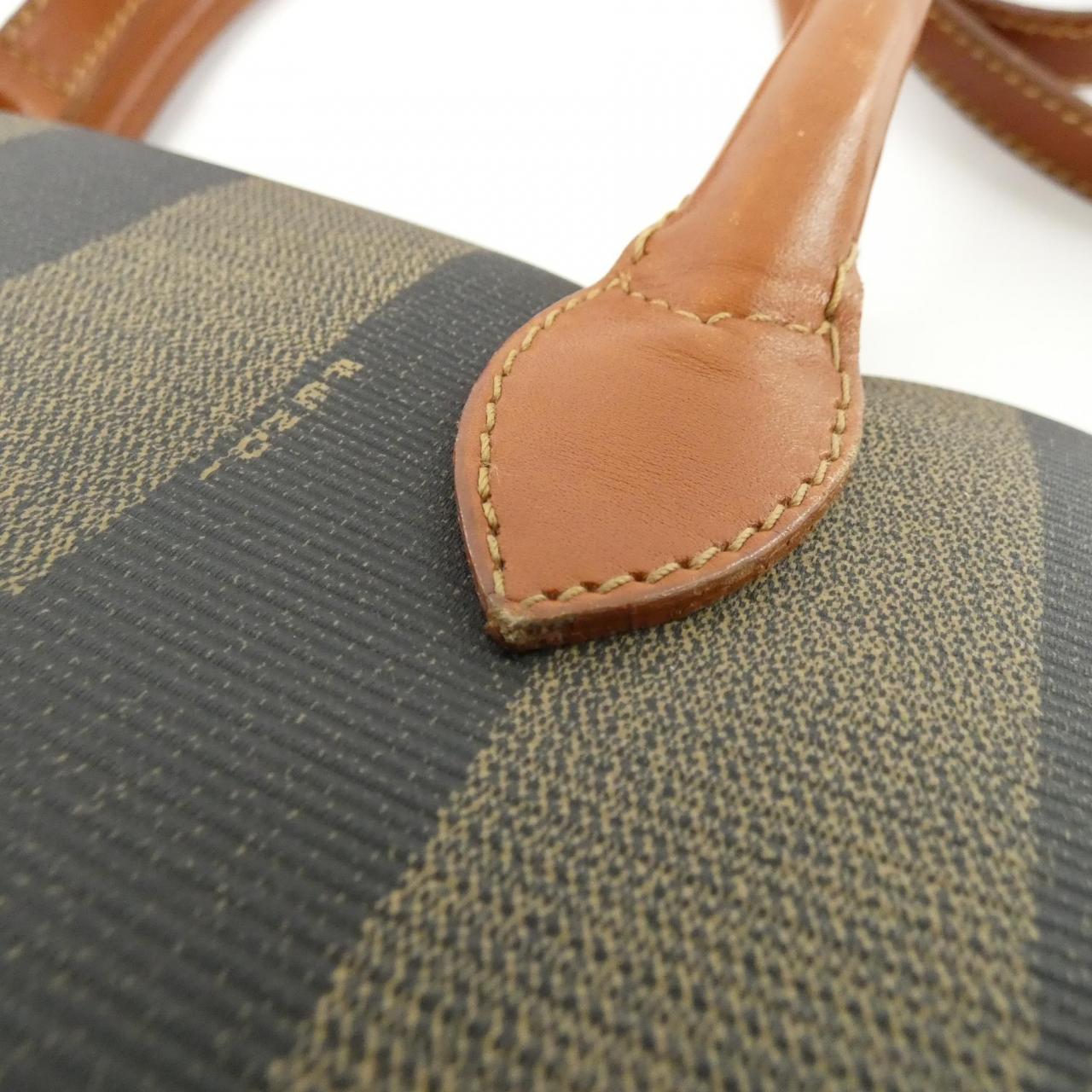 FENDI 14107 Handbag Canvas Brown Canvas - Thumbnail 4