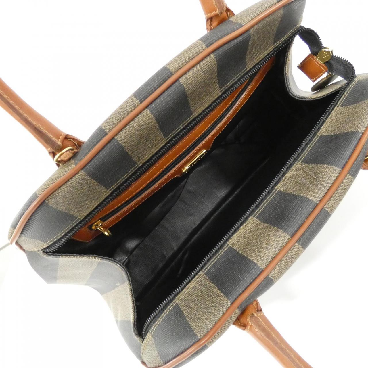 FENDI 14107 Handbag Canvas Brown Canvas - Thumbnail 9