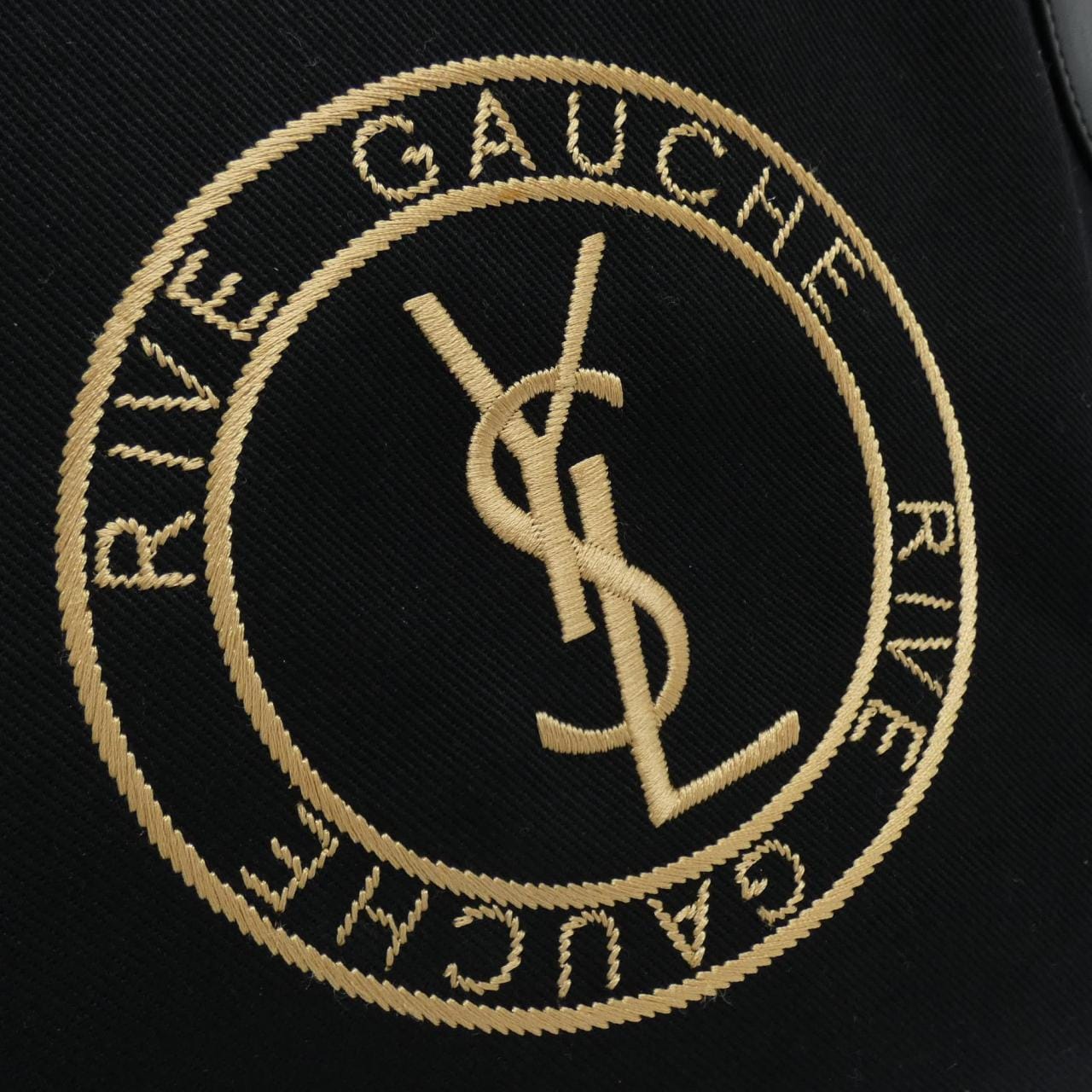 SAINT LAURENT Rive Gauche 774048 FAC3I Tote Canvas Black Canvas Rank A - Thumbnail 4